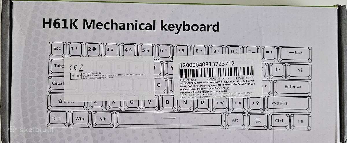 Mechaninė gaming klaviatūra H61k su Blue Switch - nuotraukos Nr. 5