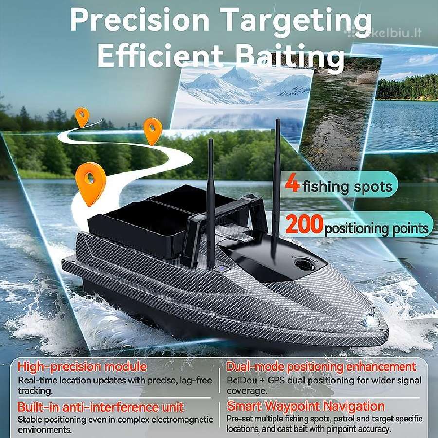 Jaukinimo pašarų laivelis Flytec V600 GPS Sonar - nuotraukos Nr. 6
