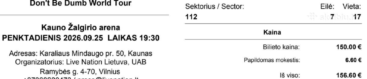 A$ap Rocky 112 sektorius 7 eilė VIP vietos - nuotraukos Nr. 2