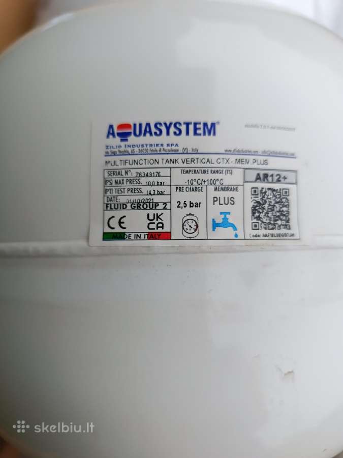 Aquasystem Ar12+ 12 l išsiplėtimo indas vandentie - nuotraukos Nr. 2