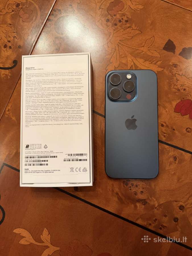 Parduodamas iPhone 15 pro 128gb 5G blue titanium - nuotraukos Nr. 3