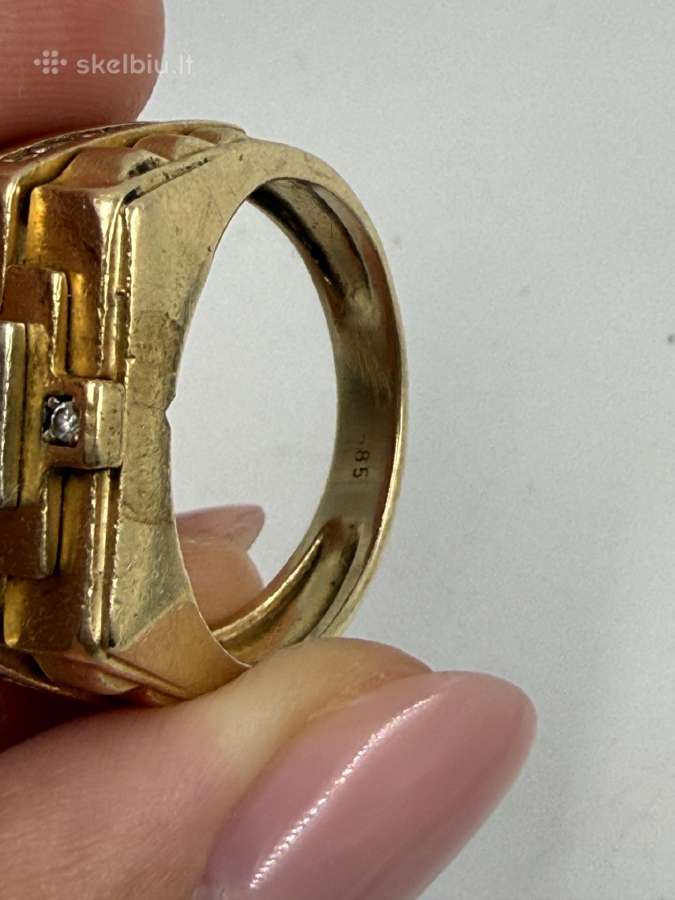 585 prabos auksinis žiedas su akutėmis – 13,1 g - nuotraukos Nr. 2