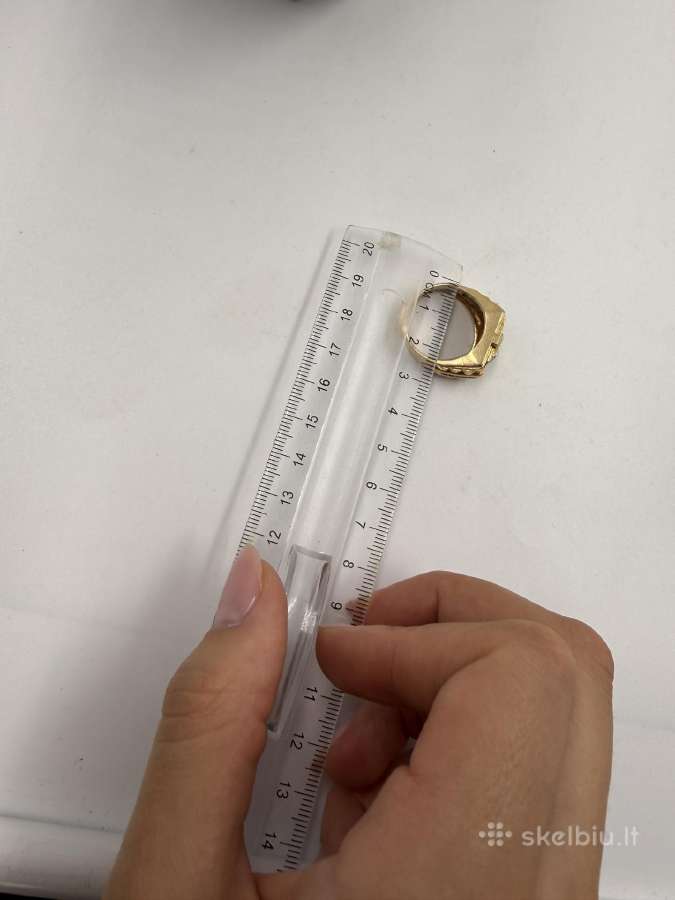 585 prabos auksinis žiedas su akutėmis – 13,1 g - nuotraukos Nr. 4