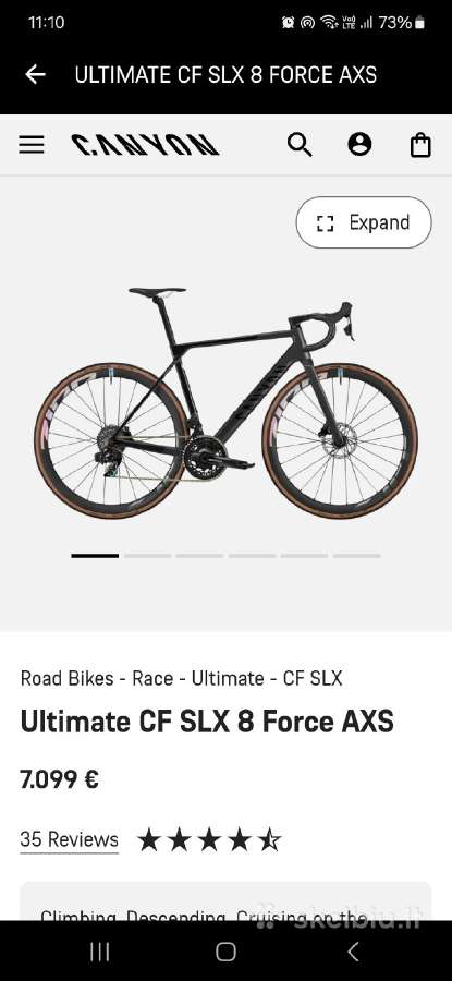 Canyon Ultimate CF SLX 8 Force AXS 2024, S - nuotraukos Nr. 15