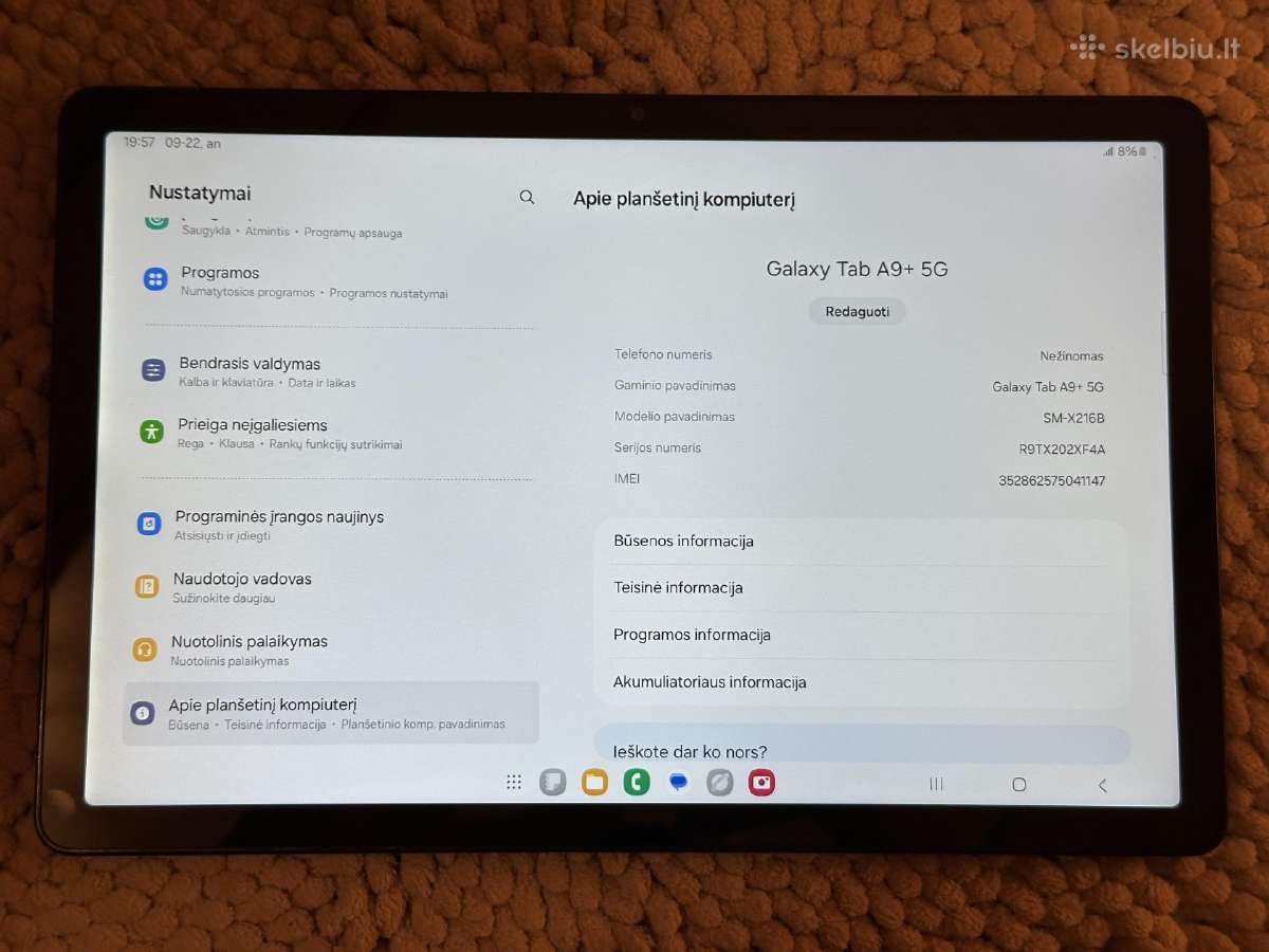Samsung Galaxy Tab A9+ 5G 64gb - nuotraukos Nr. 5
