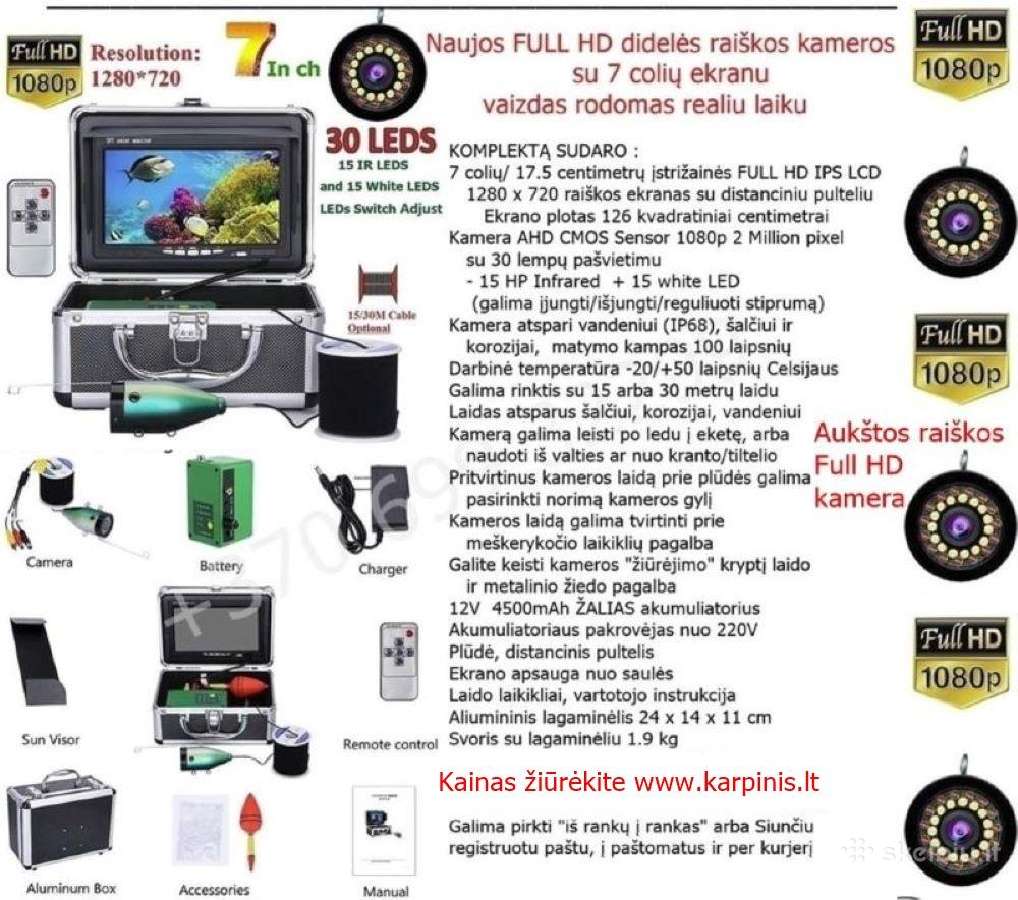 Povandeninė kamera sukama 360 laipsnių su įrašymu - nuotraukos Nr. 30