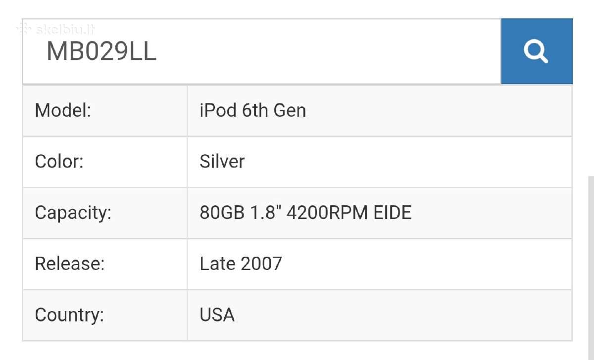 iPod classic 6gen 80gb - nuotraukos Nr. 7