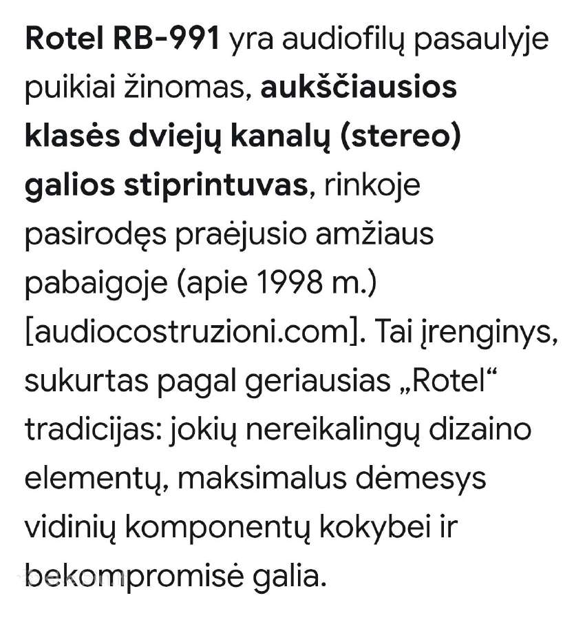 Rotel Rb-991 galios stiprintuvas - nuotraukos Nr. 14