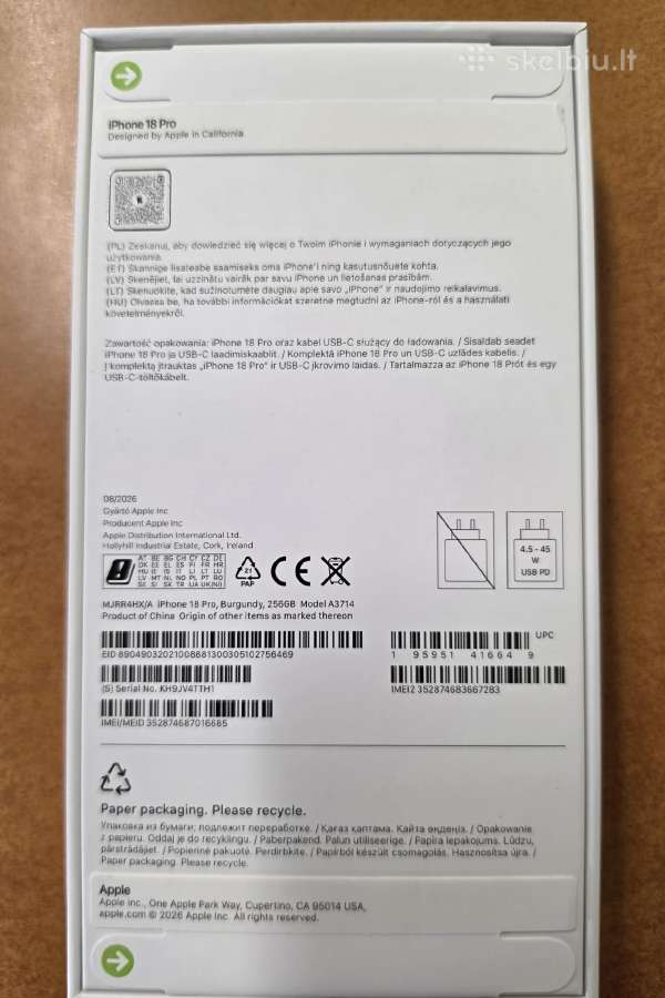iPhone 18 Pro 256gb Burgundy - nuotraukos Nr. 2
