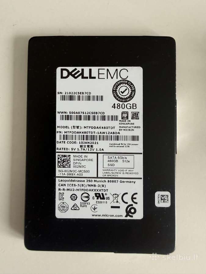 Naudoti Sata SSD diskai 480 GB–1 TB, įvairūs model - nuotraukos Nr. 3