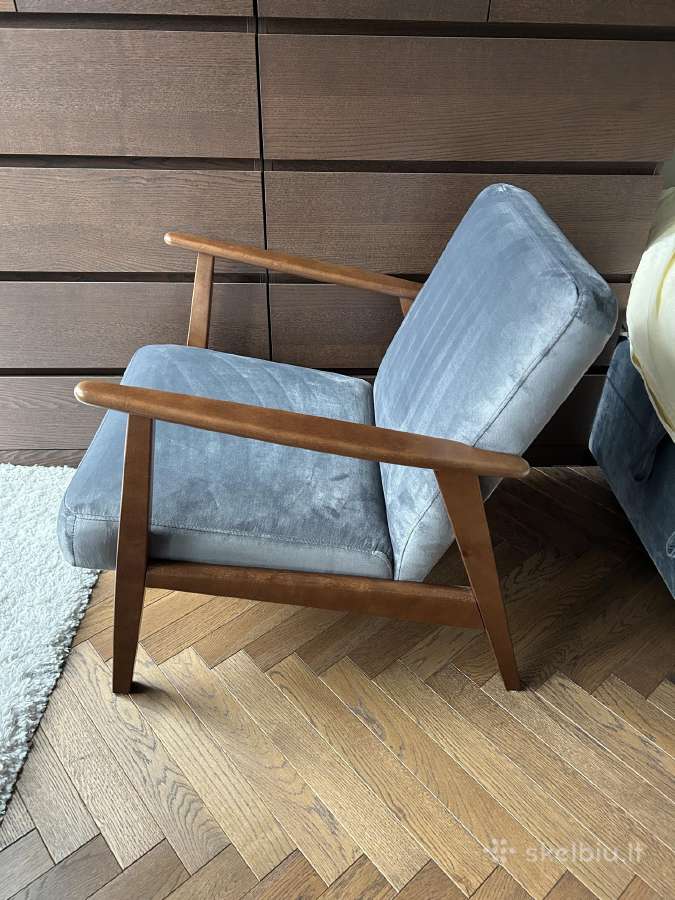 Pilko aksomo Ikea fotelis idealus - nuotraukos Nr. 3