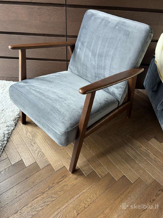 Pilko aksomo Ikea fotelis idealus - nuotraukos Nr. 2