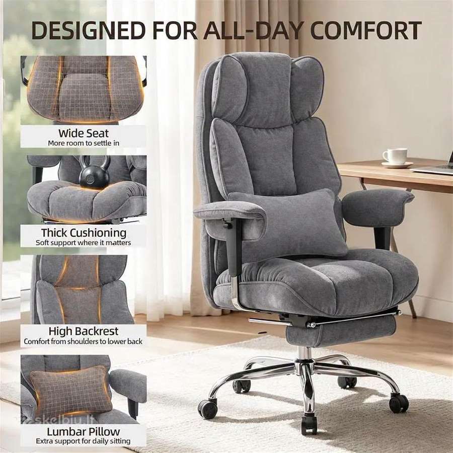 Ergonominė biuro kėdė su kojų atrama - nuotraukos Nr. 3