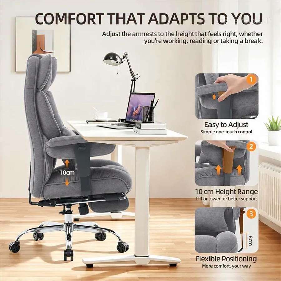 Ergonominė biuro kėdė su kojų atrama - nuotraukos Nr. 6