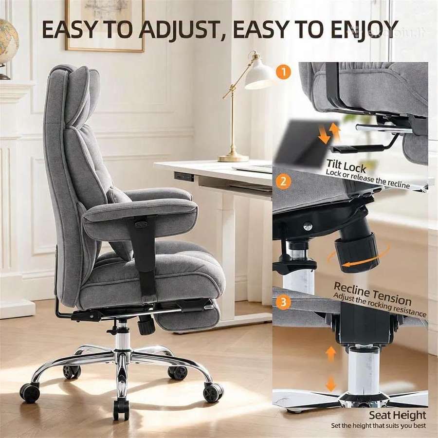 Ergonominė biuro kėdė su kojų atrama - nuotraukos Nr. 10