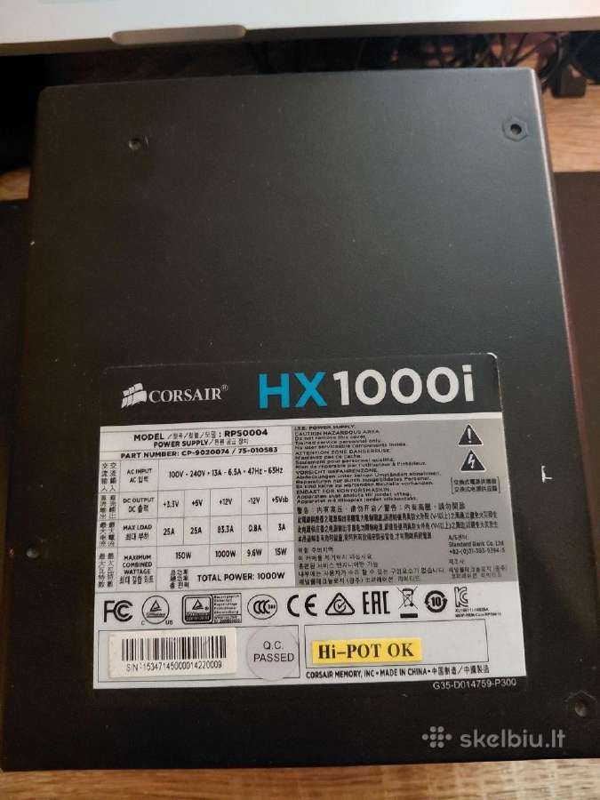 Corsair Hx1000i 1000wmaitinimo blokas - nuotraukos Nr. 3