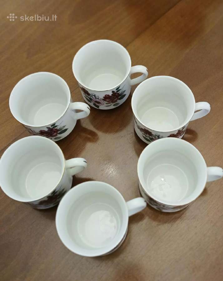6 porcelianiniai, Čekoslovakiški puodeliai - nuotraukos Nr. 4