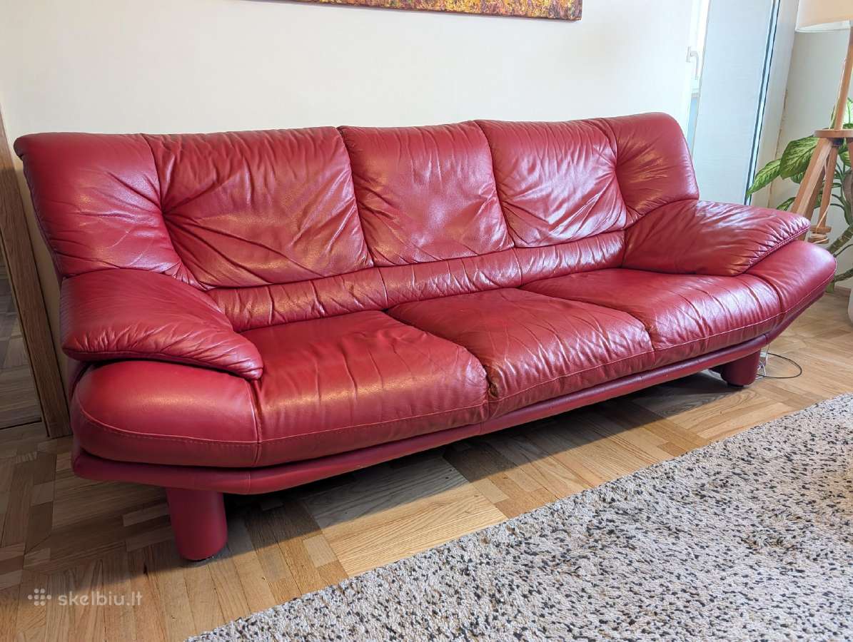 Natūralios odos Sofa ir fotelis - nuotraukos Nr. 2