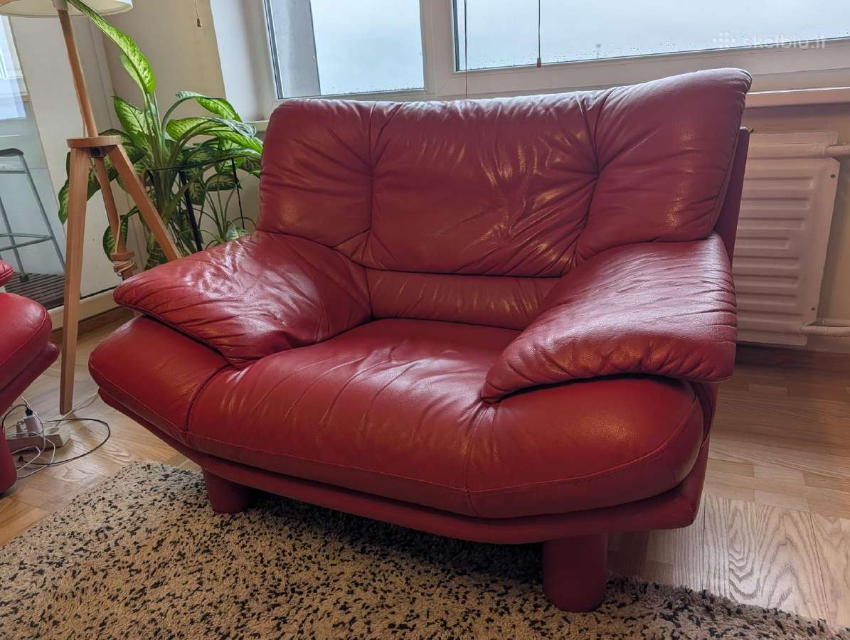 Natūralios odos Sofa ir fotelis - nuotraukos Nr. 3