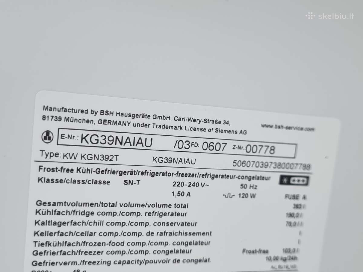 Naujas Siemens Kg39naiau, A klasės+ garantija - nuotraukos Nr. 29