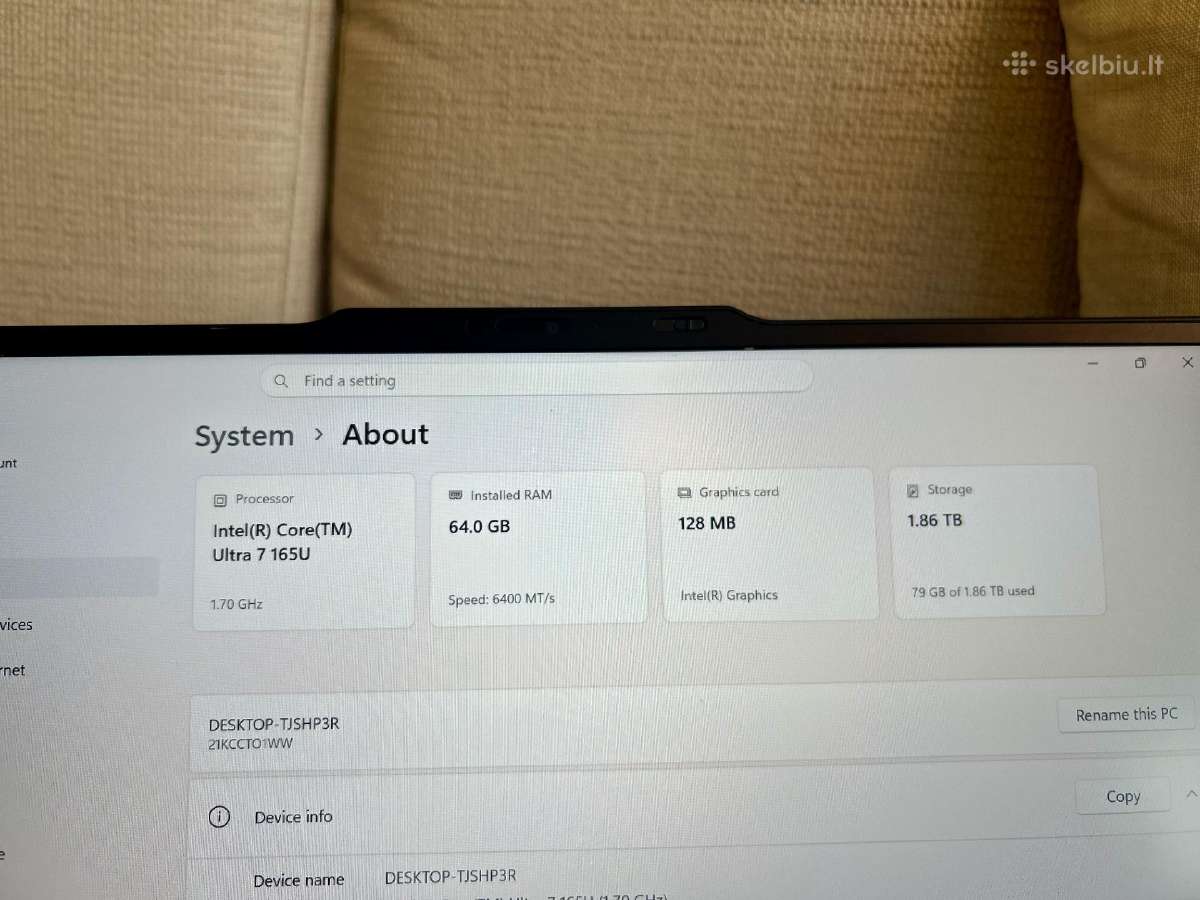 Lenovo X1 Carbon Gen 12,core Ultra 7, 64gb RAM,2tb - nuotraukos Nr. 16