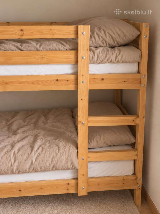 Ikea Mydal Medinė dviaukštė lova su 2 čiužiniais - nuotraukos Nr. 2