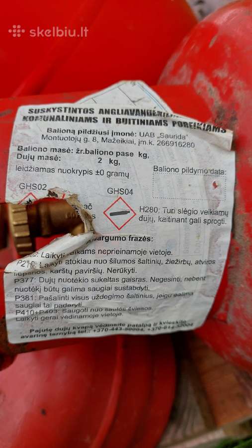 Dujų balionai 50ltr- 40€. 27ltr.- 40€. 5ltr.- 30€. - nuotraukos Nr. 7