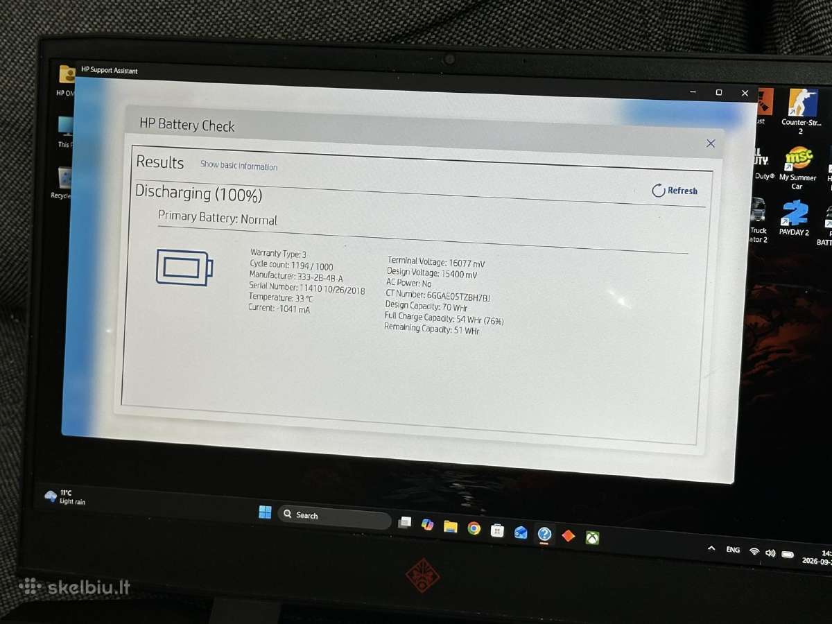 Parduodu Hp Omen 15 su I7, 16gb, 1tb, Gtx 1050 - nuotraukos Nr. 9