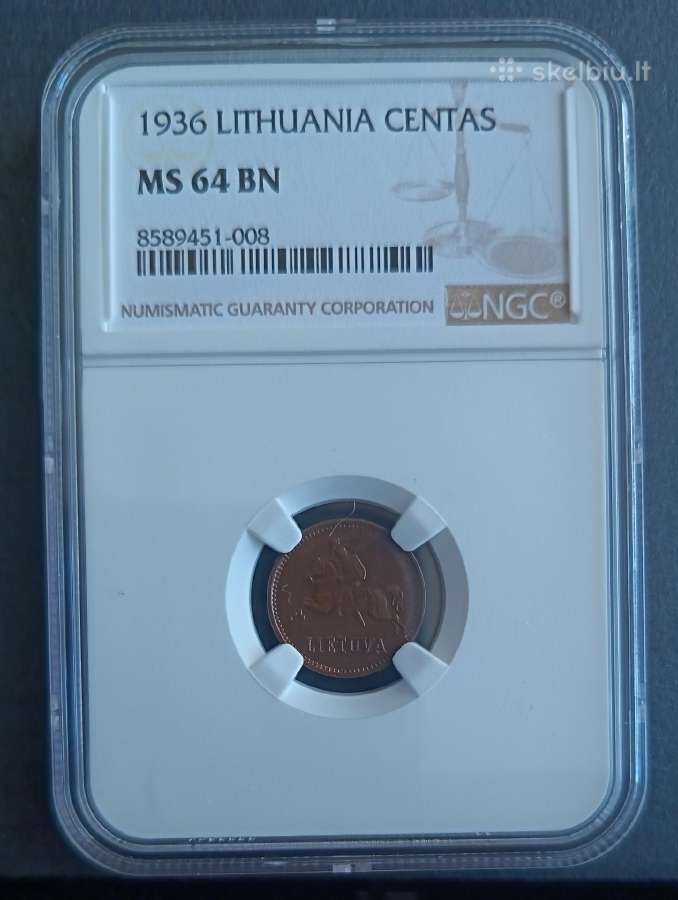 1 centas 1936 metai Ngc / Ms 64 Bn - nuotraukos Nr. 6