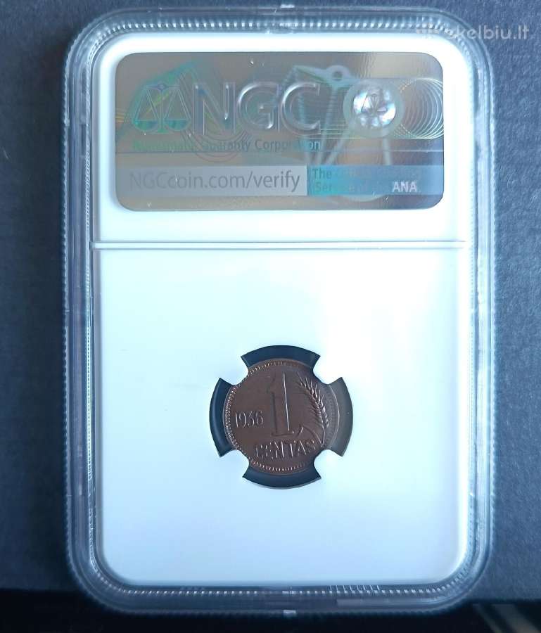 1 centas 1936 metai Ngc / Ms 64 Bn - nuotraukos Nr. 3