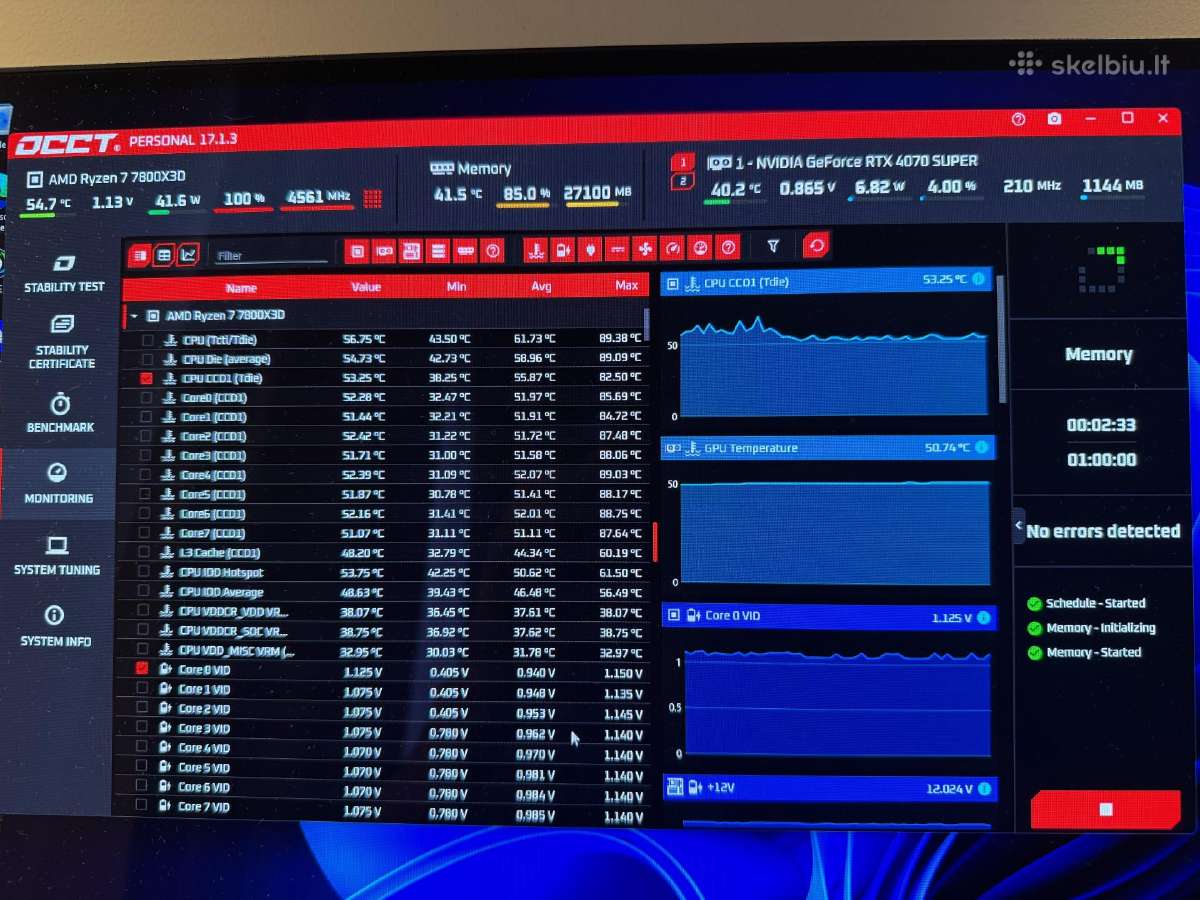 Ryzen7 7800x3d + Rtx 4070 + 32gb + 1tb - nuotraukos Nr. 4