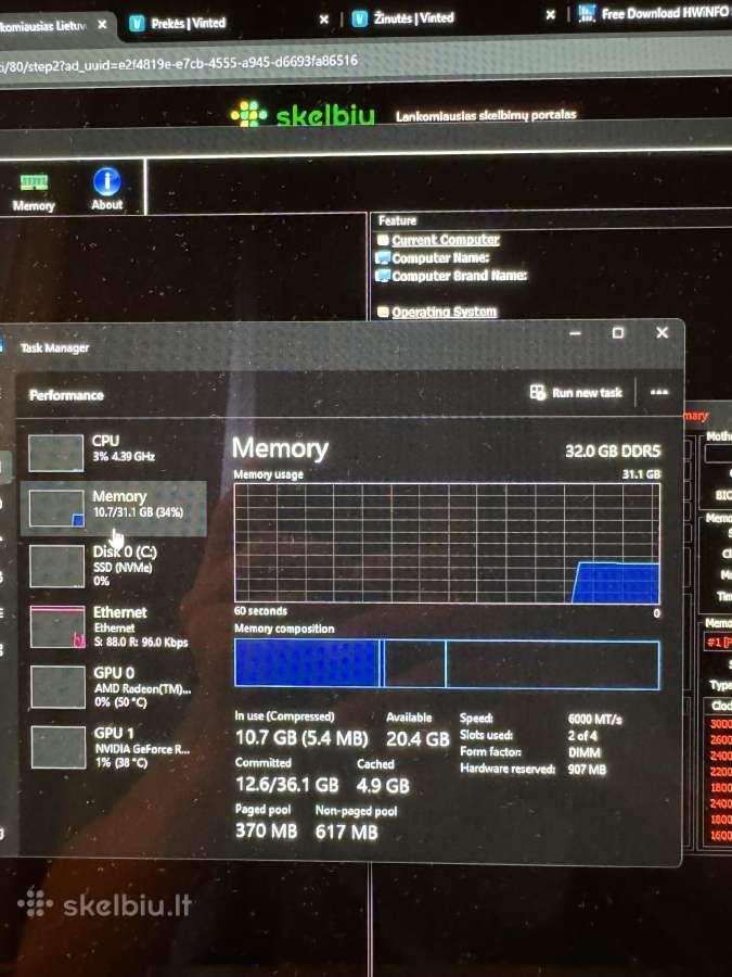Ryzen7 7800x3d + Rtx 4070 + 32gb + 1tb - nuotraukos Nr. 9