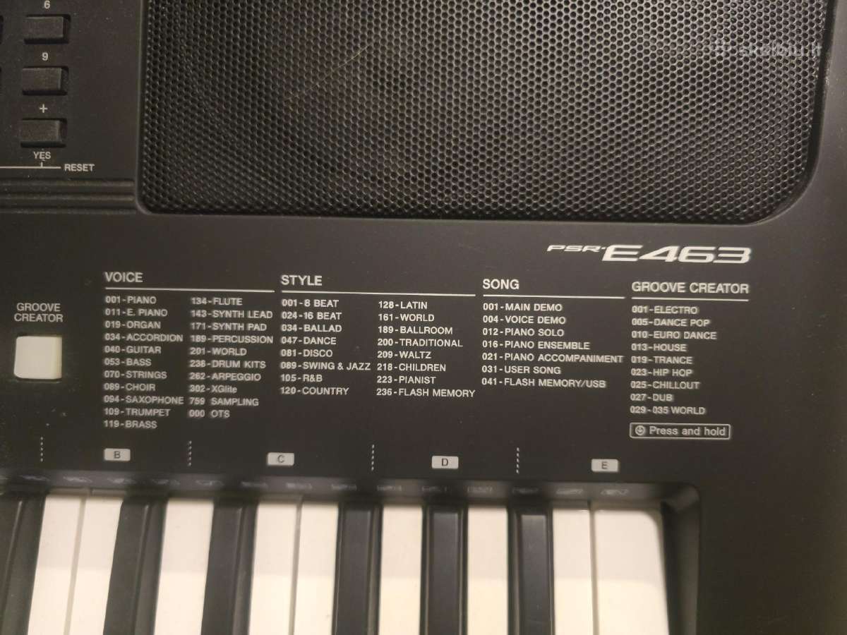 Sintezatorius Yamaha Psr-e463 - nuotraukos Nr. 3