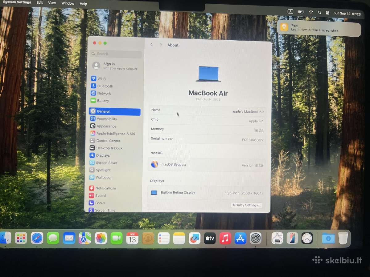 MacBook Air 13 M4, 16gb RAM, 256gb SSD - nuotraukos Nr. 4