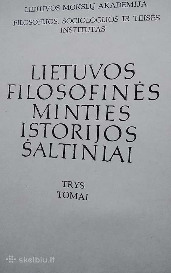 Lietuvos filosofinės minties istorijos šaltiniai 2 - nuotraukos Nr. 2