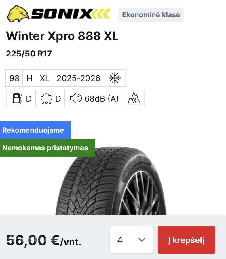 Žieminės padangos su ratlankiais - nuotraukos Nr. 4