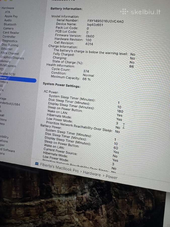 MacBook Pro 16" M1 Pro 16gb 512gb - nuotraukos Nr. 6