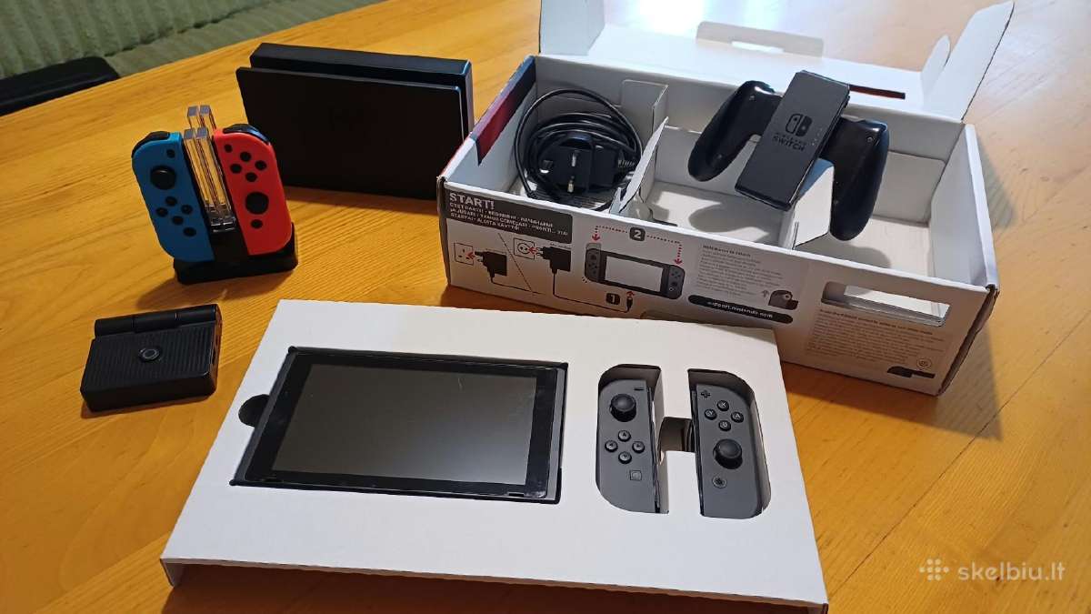 Nintendo Switch + 2 kontroleriai + priedai - nuotraukos Nr. 5