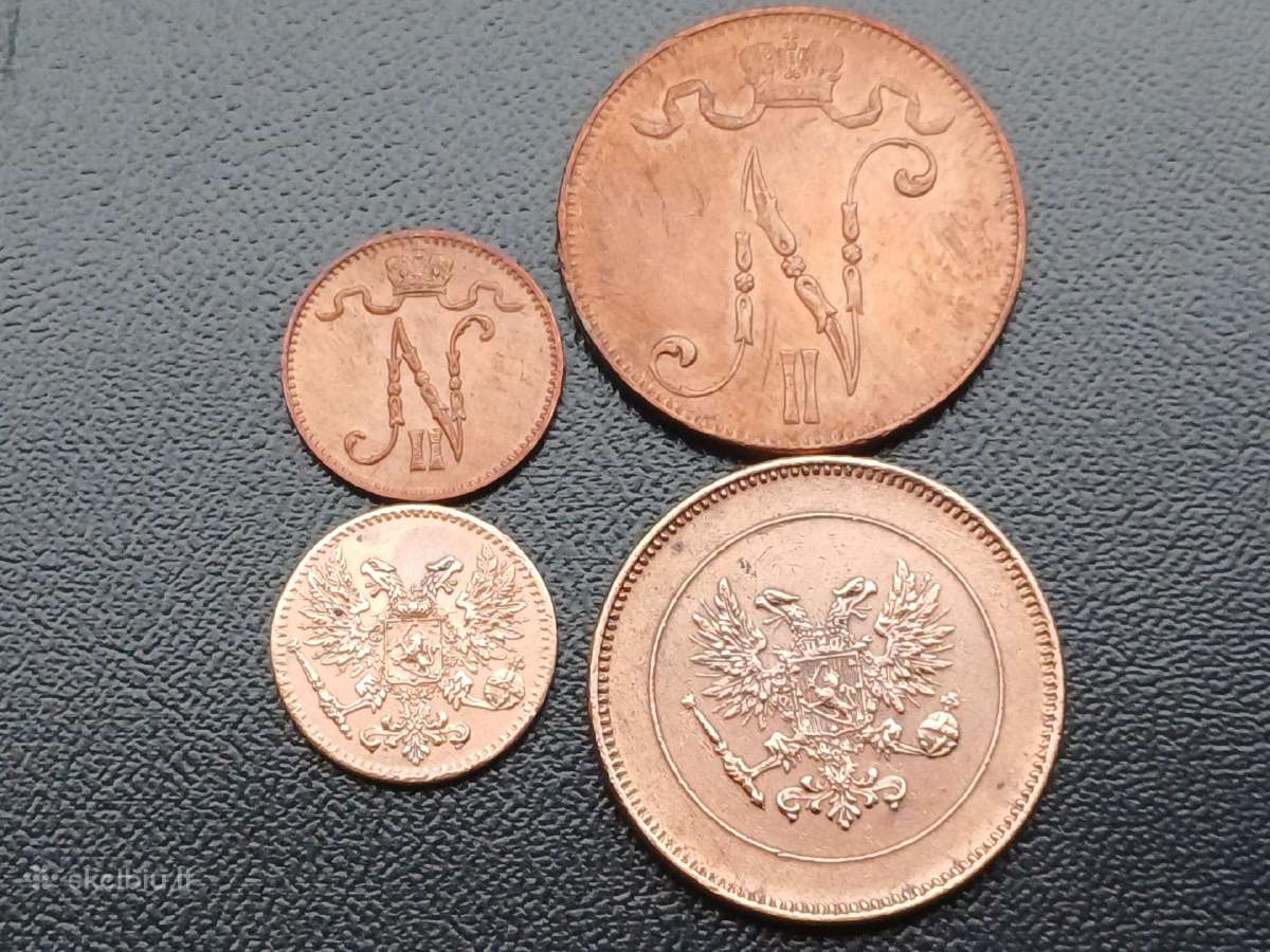 1 ir 5 pennia 1913-17m. Suomija - nuotraukos Nr. 2