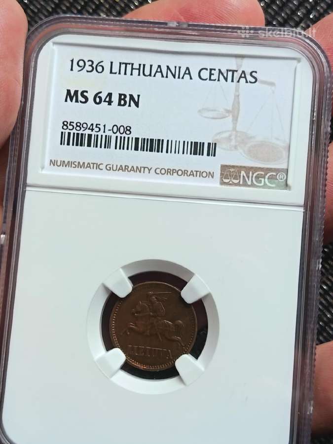 1 centas 1936 metai Ngc / Ms 64 Bn - nuotraukos Nr. 2