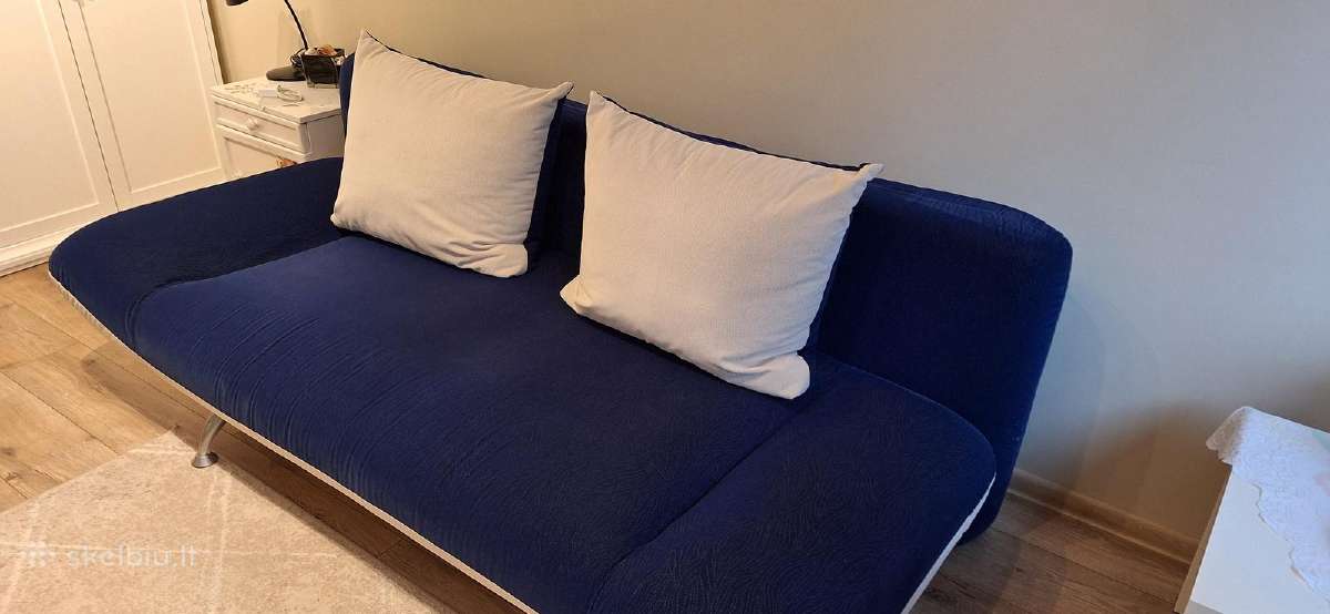 Mėlyna sofa-lova geros būklės (turime 2 vnt.) - nuotraukos Nr. 2