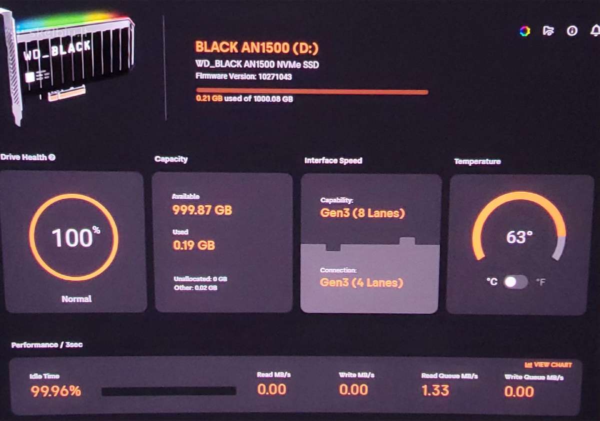 Wd Black An1500 1tb Pcie Nvme SSD - nuotraukos Nr. 2