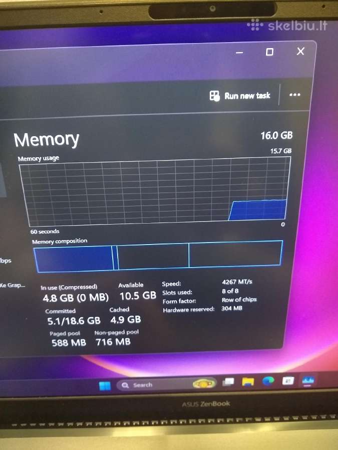Zenbook ux425 i7-1165/16/1tb SSD - nuotraukos Nr. 7