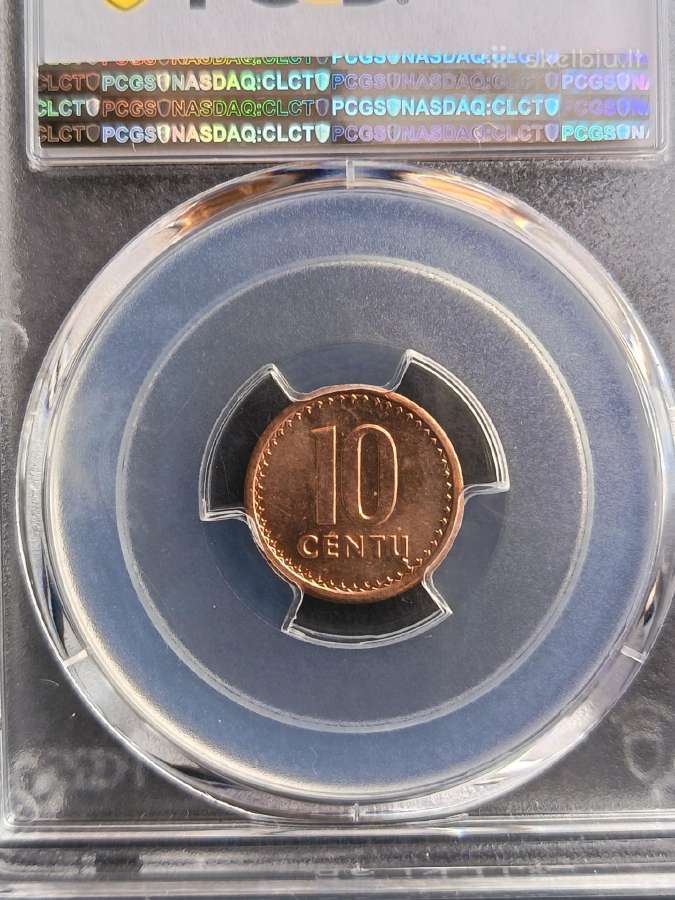 Lietuva, 10 centų, 1991 m. (Pcgs Ms 66 Rd) - nuotraukos Nr. 5