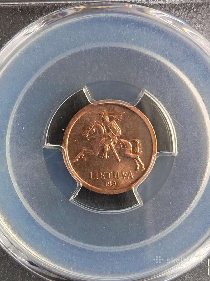 Lietuva, 10 centų, 1991 m. (Pcgs Ms 66 Rd) - nuotraukos Nr. 4