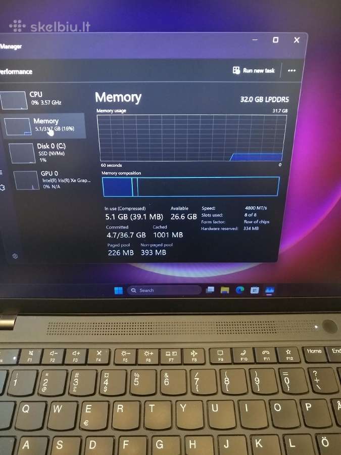 T14s i7-1265p/32gb RAM/512gb/touch - nuotraukos Nr. 3