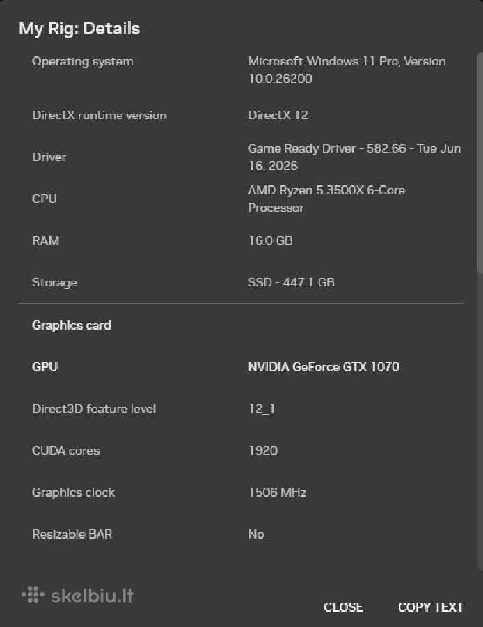 Pc komplektas Gtx 1070/ryzen 5 3500x 144hz, Rk H81 - nuotraukos Nr. 9