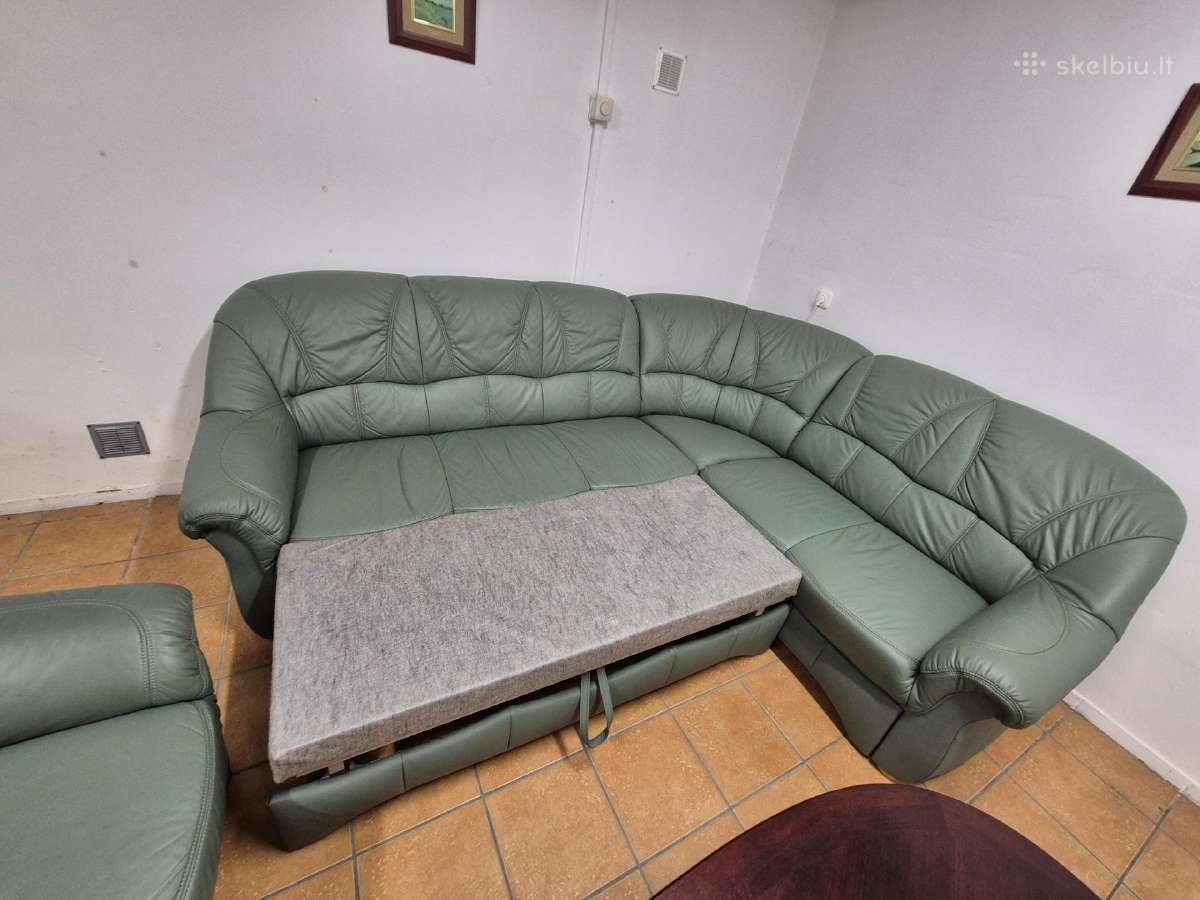 Vokiškas Longlife odos miegamas kampas su foteliu - nuotraukos Nr. 3