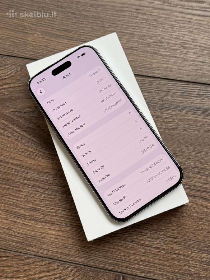 Apple iPhone 17 Air 256gb Cloud White - nuotraukos Nr. 9