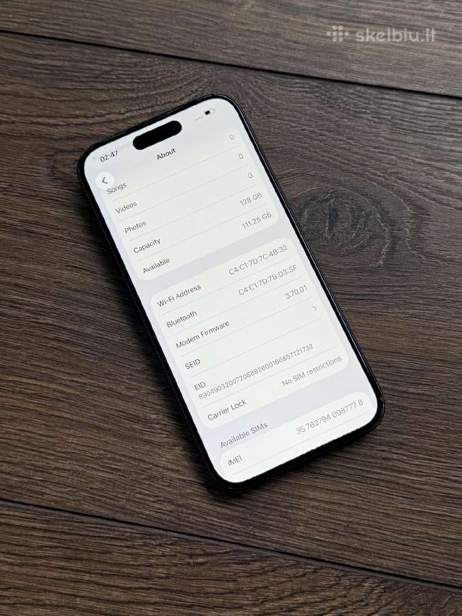 Apple iPhone 15 Pro 128gb Blue Titanium - nuotraukos Nr. 8